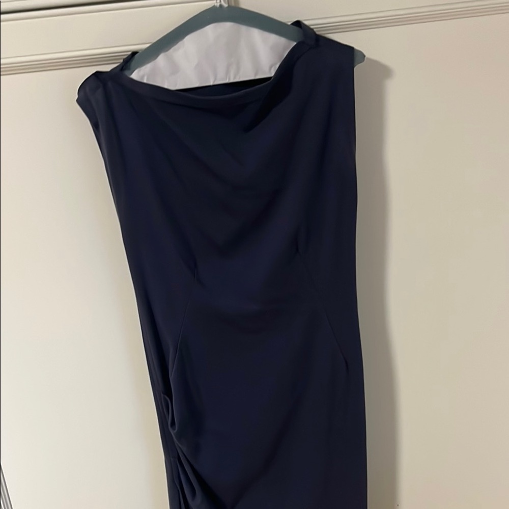 Brunello Cucinelli Blue Asymmetrical One Shoulder Cocktail Dress